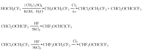 Isoflurane is prepared by reaction of  2,2,2-trifluoro-ethanol. 